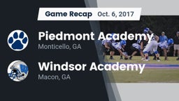 Recap: Piedmont Academy  vs. Windsor Academy  2017