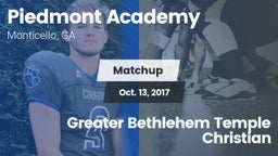 Matchup: Piedmont Academy vs. Greater Bethlehem Temple Christian 2017