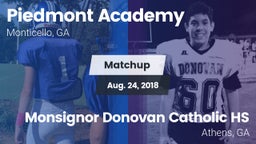 Matchup: Piedmont Academy vs. Monsignor Donovan Catholic HS 2018