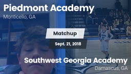 Matchup: Piedmont Academy vs. Southwest Georgia Academy  2018