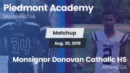 Matchup: Piedmont Academy vs. Monsignor Donovan Catholic HS 2019