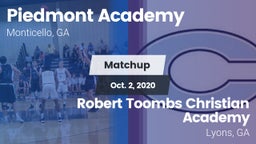 Matchup: Piedmont Academy vs. Robert Toombs Christian Academy  2020