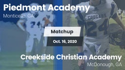 Matchup: Piedmont Academy vs. Creekside Christian Academy 2020