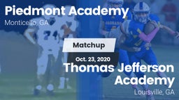 Matchup: Piedmont Academy vs. Thomas Jefferson Academy  2020