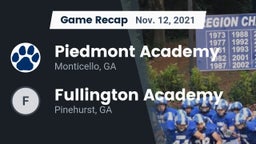 Recap: Piedmont Academy  vs. Fullington Academy 2021