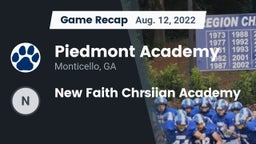 Recap: Piedmont Academy  vs. New Faith Chrsiian Academy 2022