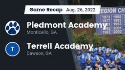 Recap: Piedmont Academy  vs. Terrell Academy  2022