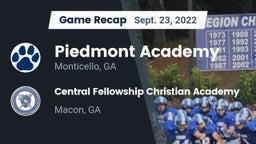 Recap: Piedmont Academy  vs. Central Fellowship Christian Academy  2022