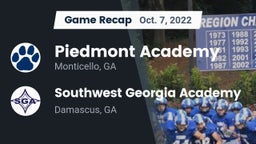 Recap: Piedmont Academy  vs. Southwest Georgia Academy  2022