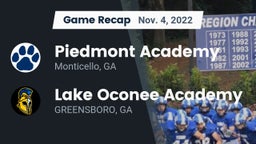Recap: Piedmont Academy  vs. Lake Oconee Academy 2022