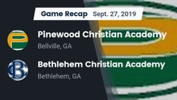 Recap: Pinewood Christian Academy vs. Bethlehem Christian Academy  2019