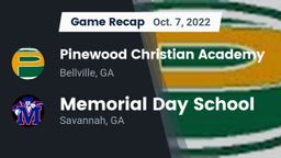 Recap: Pinewood Christian Academy vs. Memorial Day School 2022