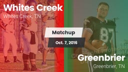 Matchup: Whites Creek vs. Greenbrier  2016