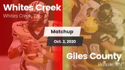 Matchup: Whites Creek vs. Giles County  2020