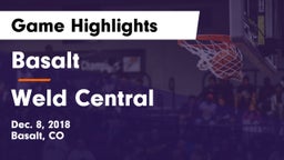 Basalt  vs Weld Central  Game Highlights - Dec. 8, 2018