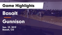 Basalt  vs Gunnison  Game Highlights - Jan. 19, 2019