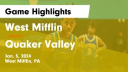 West Mifflin  vs Quaker Valley  Game Highlights - Jan. 5, 2024