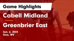 Cabell Midland  vs Greenbrier East  Game Highlights - Jan. 6, 2024