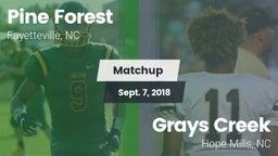 Matchup: Pine Forest vs. Grays Creek  2018