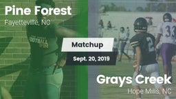 Matchup: Pine Forest vs. Grays Creek  2019