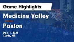 Medicine Valley  vs Paxton  Game Highlights - Dec. 1, 2023