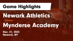 Newark Athletics vs Mynderse Academy Game Highlights - Dec. 21, 2023