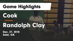 Cook  vs Randolph Clay Game Highlights - Dec. 27, 2018