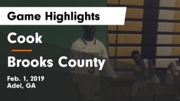 Cook  vs Brooks County  Game Highlights - Feb. 1, 2019