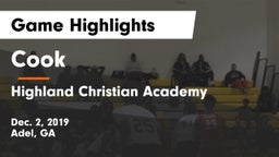 Cook  vs Highland Christian Academy  Game Highlights - Dec. 2, 2019