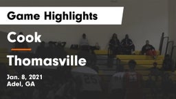 Cook  vs Thomasville  Game Highlights - Jan. 8, 2021