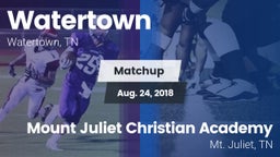 Matchup: Watertown vs. Mount Juliet Christian Academy  2018