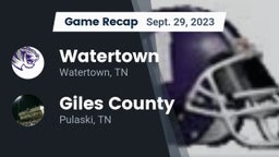 Recap: Watertown  vs. Giles County  2023