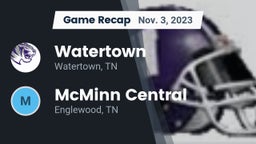 Recap: Watertown  vs. McMinn Central  2023