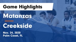 Matanzas  vs Creekside  Game Highlights - Nov. 24, 2020