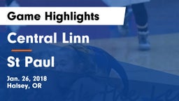 Central Linn  vs St Paul Game Highlights - Jan. 26, 2018