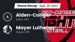 Recap: Alden-Conger  vs. Mayer Lutheran  2022