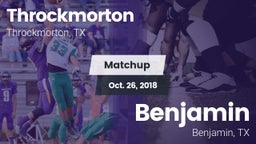 Matchup: Throckmorton vs. Benjamin  2018