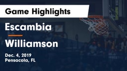 Escambia  vs Williamson  Game Highlights - Dec. 4, 2019
