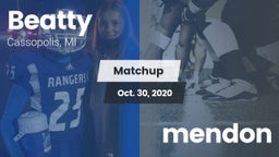 Matchup: Beatty vs. mendon 2020