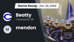 Recap: Beatty  vs. mendon 2020
