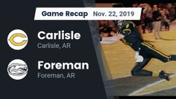Recap: Carlisle  vs. Foreman  2019