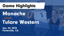 Monache  vs Tulare Western Game Highlights - Jan. 24, 2018