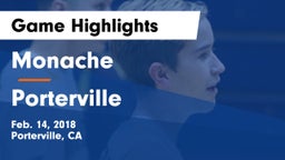 Monache  vs Porterville Game Highlights - Feb. 14, 2018