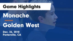 Monache  vs Golden West  Game Highlights - Dec. 26, 2018