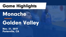 Monache  vs Golden Valley  Game Highlights - Nov. 21, 2019