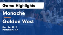 Monache  vs Golden West  Game Highlights - Dec. 26, 2019