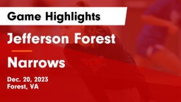 Jefferson Forest  vs Narrows  Game Highlights - Dec. 20, 2023