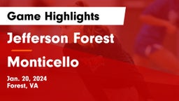 Jefferson Forest  vs Monticello  Game Highlights - Jan. 20, 2024