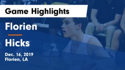 Florien  vs Hicks  Game Highlights - Dec. 16, 2019