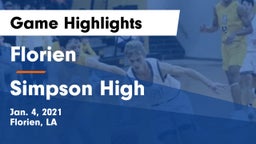 Florien  vs Simpson High Game Highlights - Jan. 4, 2021